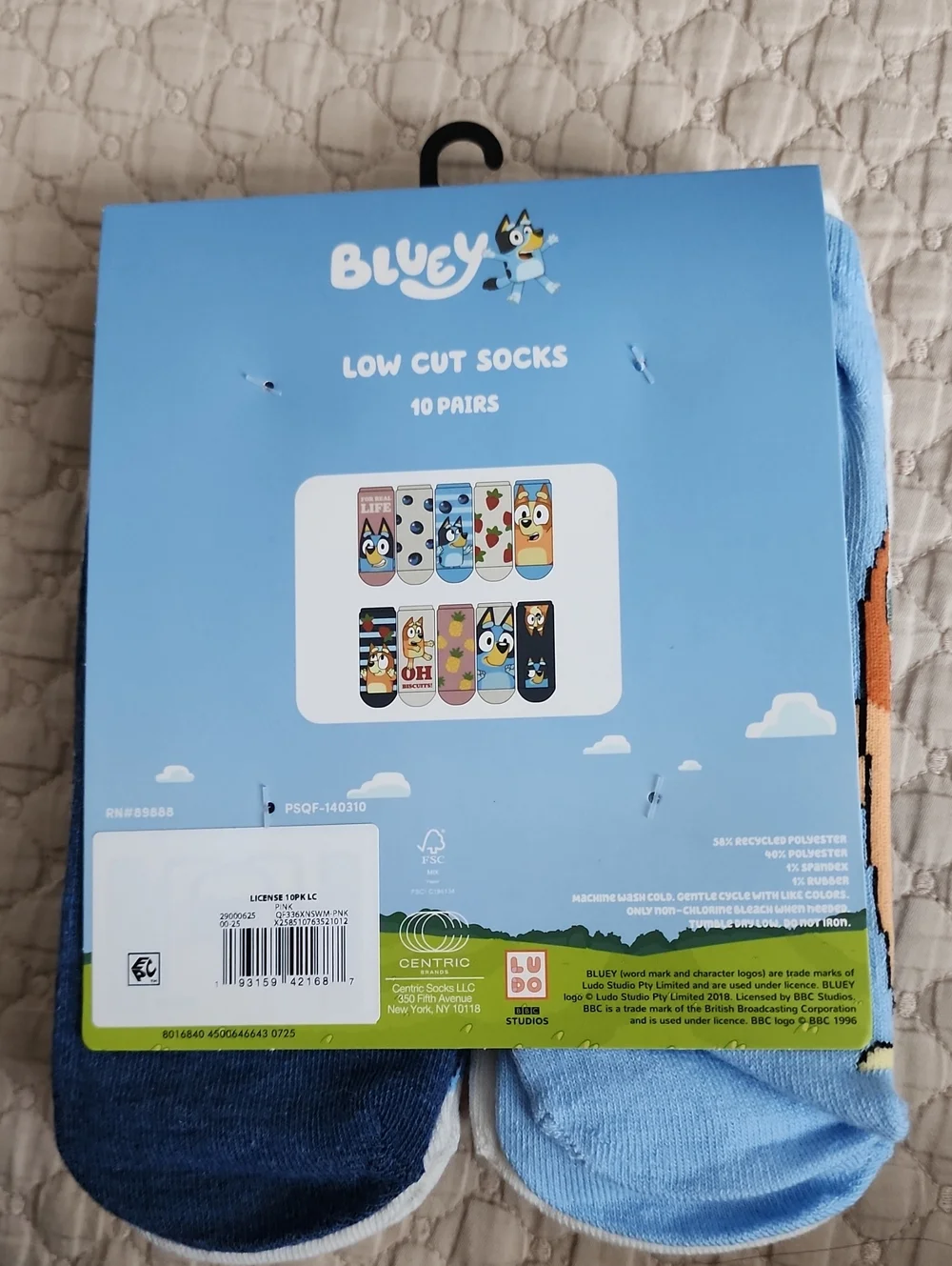 Bluey 10 pack Of Low Cut Socks